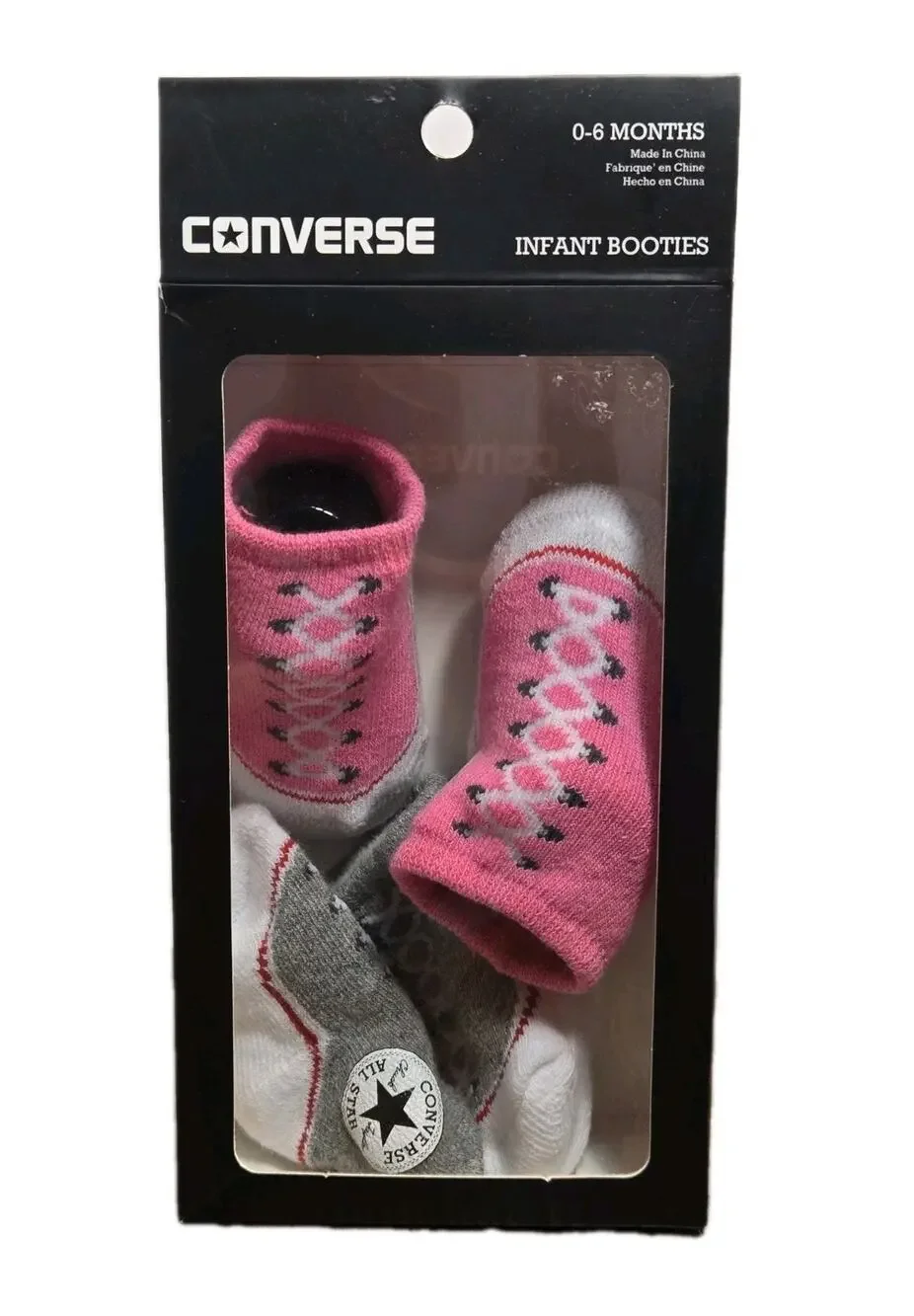Converse Chuck Taylor All Star Infant Baby Booties Girls Pink Newborn 2 Pack